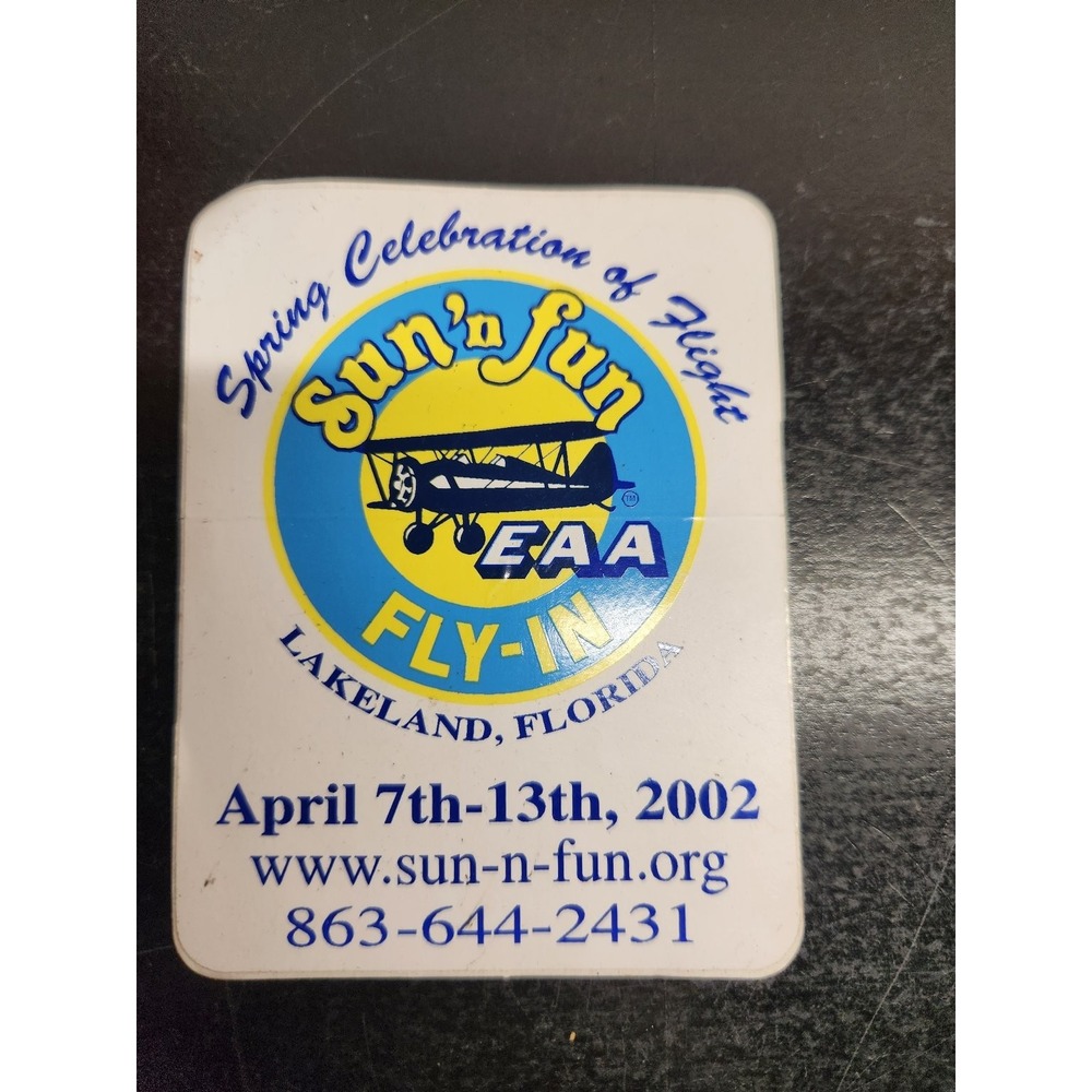 Vintage 2002 Sun n Fun EAA Fly-In Lakeland FL Airshow Biplane Pass Souvenir